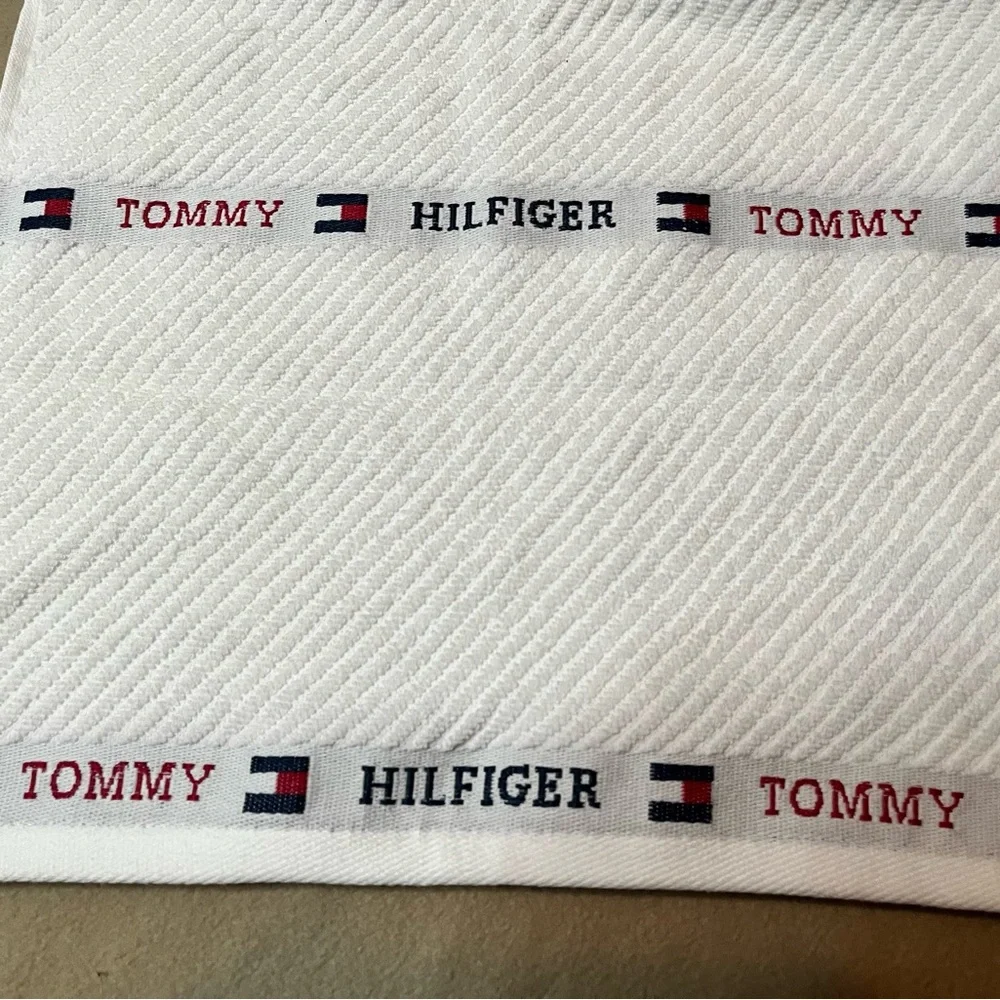 Vintage Tommy Hilfiger Hand Towel Spell Out White - Picture 2 of 5